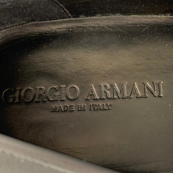 GIORGIO ARMANI Size 11 Charcoal Black Ombre Leather Slip On Loafers